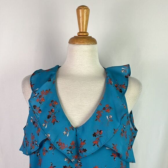Parker Blue Floral Layered Top NWT - Picture 7 of 8